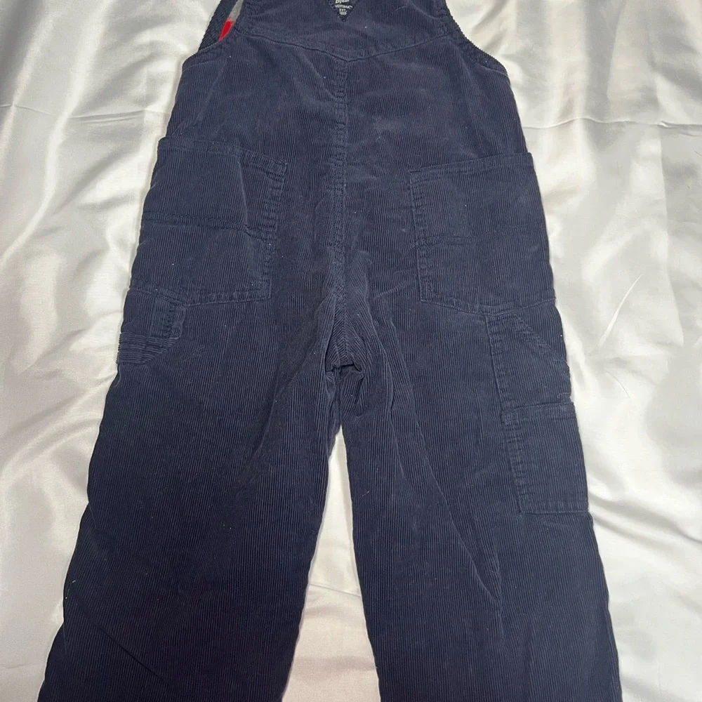 OshKosh B’gosh Vestbak‎ 4T Blue Corduroy Plaid Lined Overalls Boys